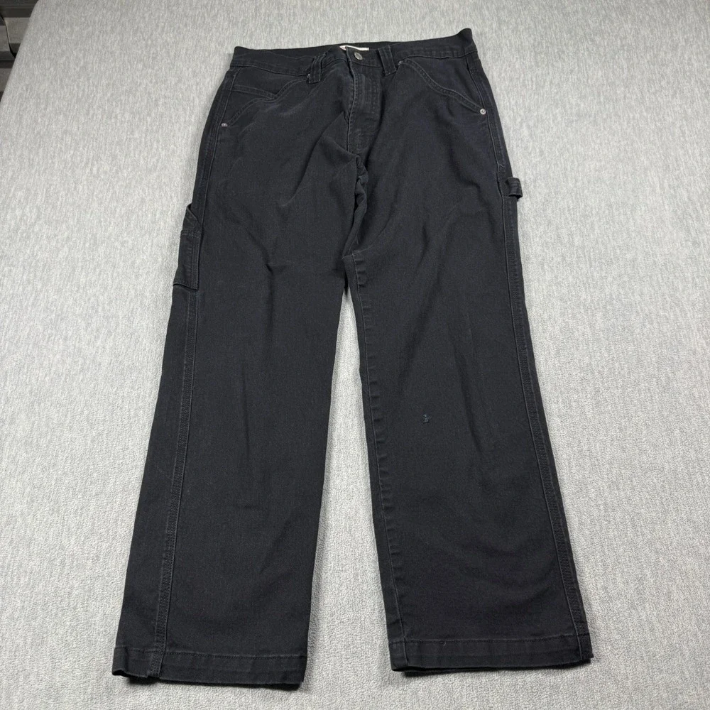 Levi Strauss Signature Pants Mens 32x30 Black Carpenter Workwear Denim Jeans
